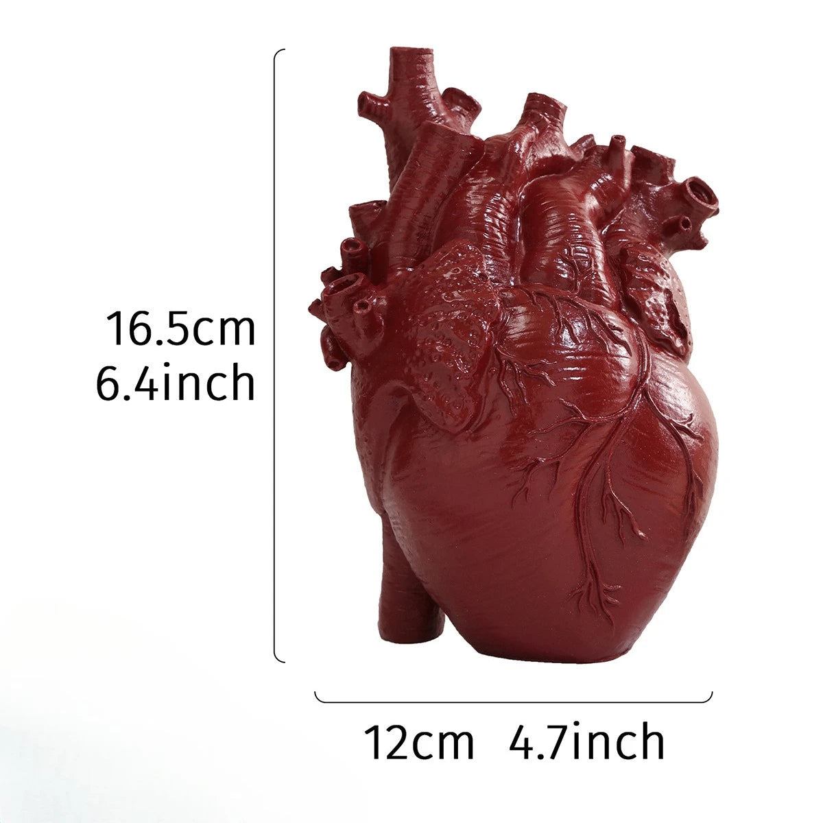 Modern Heart-Shaped Resin Flower Vase – 5 Colors, 16.5 cm