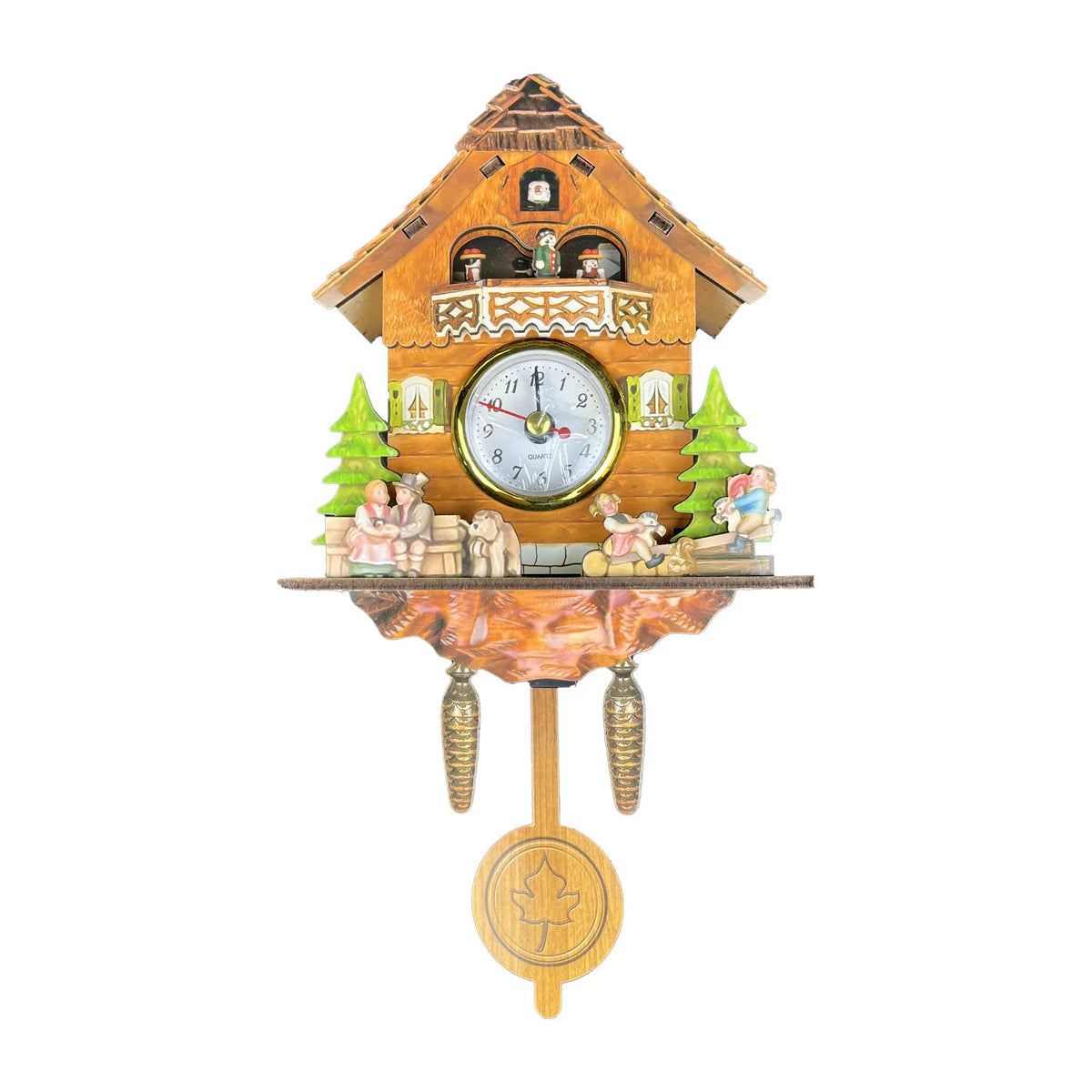 Wooden Birdhouse-Style Quartz Wall Clock – Cuckoo-Inspired Decor, A1–A10