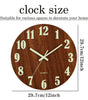 12'' Luminous Wall Clock, Silent Non-Ticking Wooden Clock with Glow-in-the-Dark Numbers, Nordic Style Night Light Wall Clock