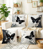 Black Butterfly Floral Polyester Pillow Covers – 4 Designs, 50–60 cm