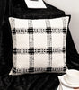 Black Bold-Grid Polyester/Cotton Pillow Cover – 17.72 × 17.72 in (45 × 45 cm)