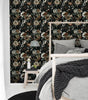 Dark Large Floral Waterproof Vinyl Peel-and-Stick Wallpaper – Removable & Mould-Resistant