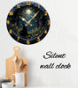Moonlit Black Cat Silent Wall Clock – 10-Inch Round Wooden Home Decor