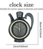 Teapot Wall Clock – 23 × 26 cm Quartz Kitchen Decor, Black or Brown