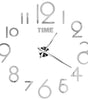 Large Silver Acrylic Mirror DIY Wall Clock – Five Designs, Adjustable Diameter
