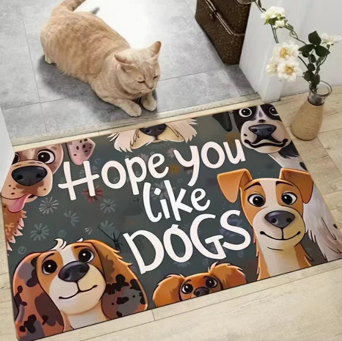 Golden Retriever Doormat – Non-Slip Washable Polyester Flannel Entryway Mat, Designs 2–5