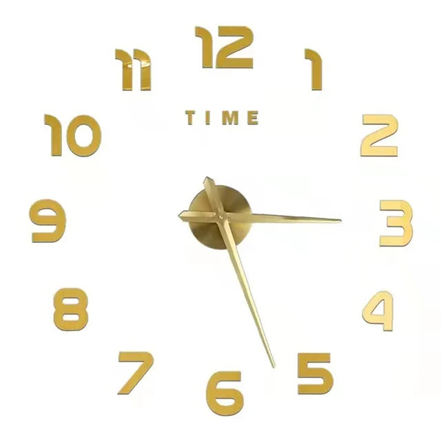 Gold Acrylic Mirror DIY Wall Clock – 11 Designs, 36 or 48 Inch