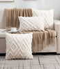 *White Diamond Faux Fur Polyester/Cotton Pillow with Insert – 15.75, 17.72 or 19.69 in Square / 11.81 × 19.69 in Lumbar (40–50 cm Square / 30 × 50 cm), 1 Piece