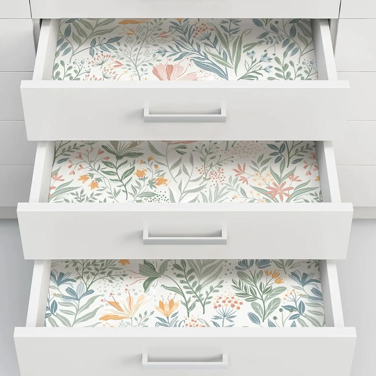 Boho Floral Waterproof Removable Vinyl Peel-and-Stick Wallpaper for Bathroom & Bedroom
