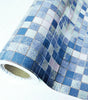Blue Mosaic Waterproof PVC Peel-and-Stick Wallpaper – Removable, Moisture-Proof & Dustproof