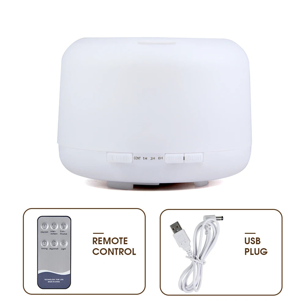 500ml Ultrasonic Essential Oil Diffuser with Remote and LED Lights