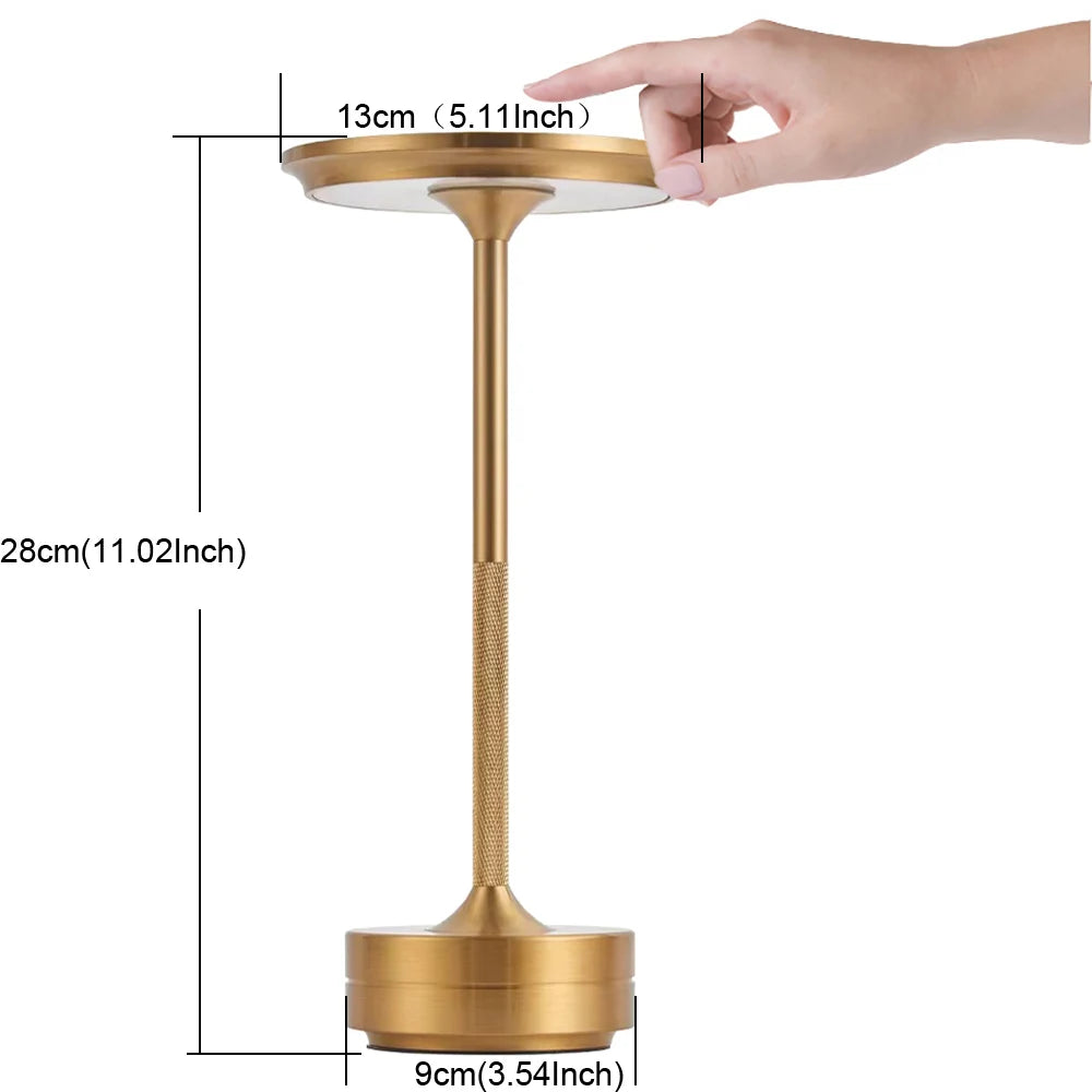 USB Rechargeable LED Table Lamp – Touch Control, 3 Color Modes, Stepless Dimming, Waterproof Bedside Desk Lamp