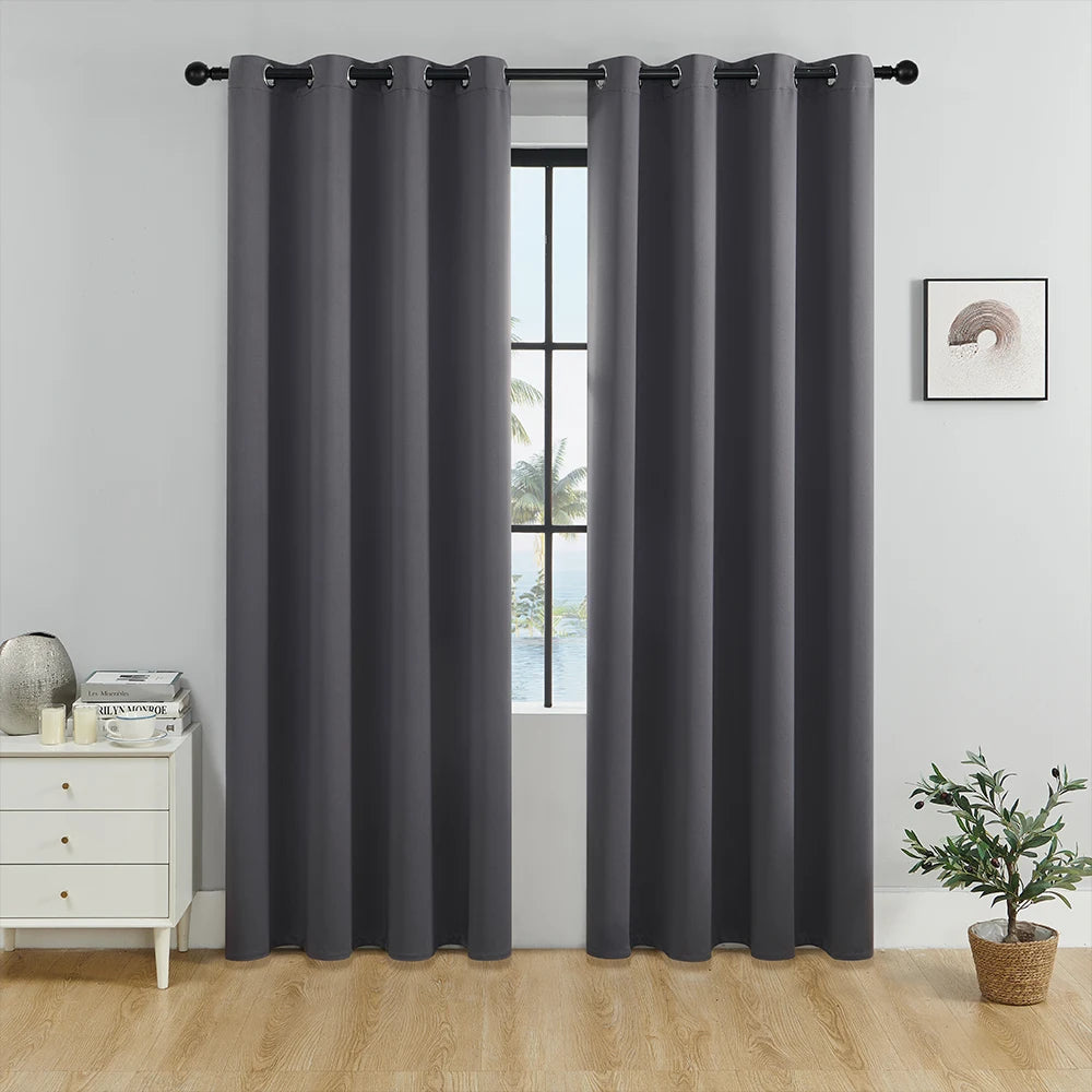 Gray 70%–90% Grommet Semi-Light Blocking Curtain Panel