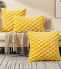 Woven Plush Throw Pillow Cover – Yellow, Orange & Khaki
