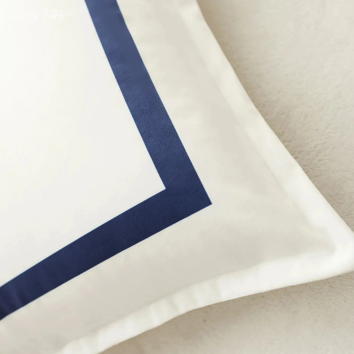 Velvet Border Throw Pillow Cover – Black or Dark Blue, 2 Square Sizes