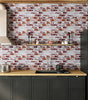 Rustic Painted Red Brick Waterproof Vinyl Peel-and-Stick Wallpaper – Removable & Oil-Resistant