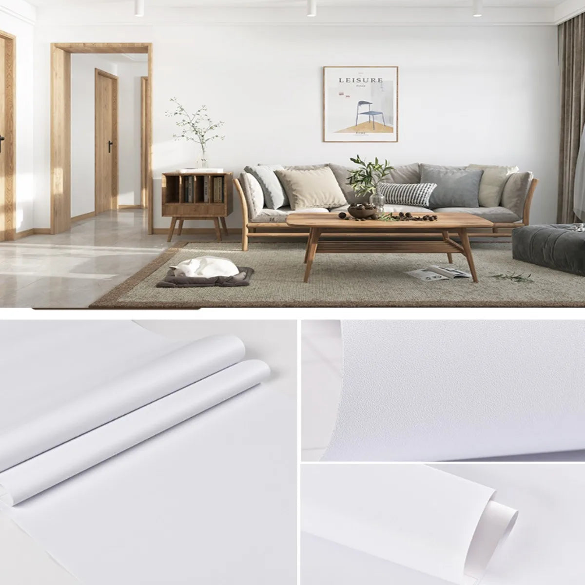 Vinyl Waterproof Self-Adhesive Wallpaper Vintage Cement Gray Wall Contact Paper Store Bedroom Livingroom Renovation Stickers PVC