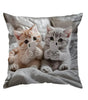 Smartphone Kitten Throw Pillow Cover – Curious Cat Pair Designs, Polyester, 15.75–23.62 in Square