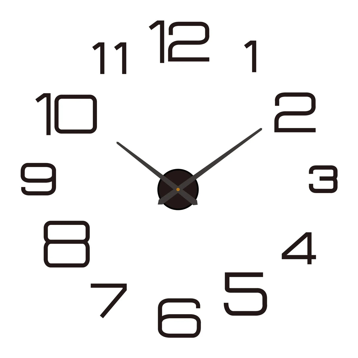Large Black DIY Acrylic Wall Clock – 12 Designs, 36 or 48 Inch