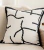 Black Abstract Line Polyester/Cotton Pillow Cover – 17.72 × 17.72 in (45 × 45 cm), 1 Piece