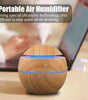 200ml Mini Wood Grain USB Humidifier with LED Night Light
