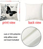 Black Butterfly Floral Polyester Pillow Covers – 4 Designs, 50–60 cm