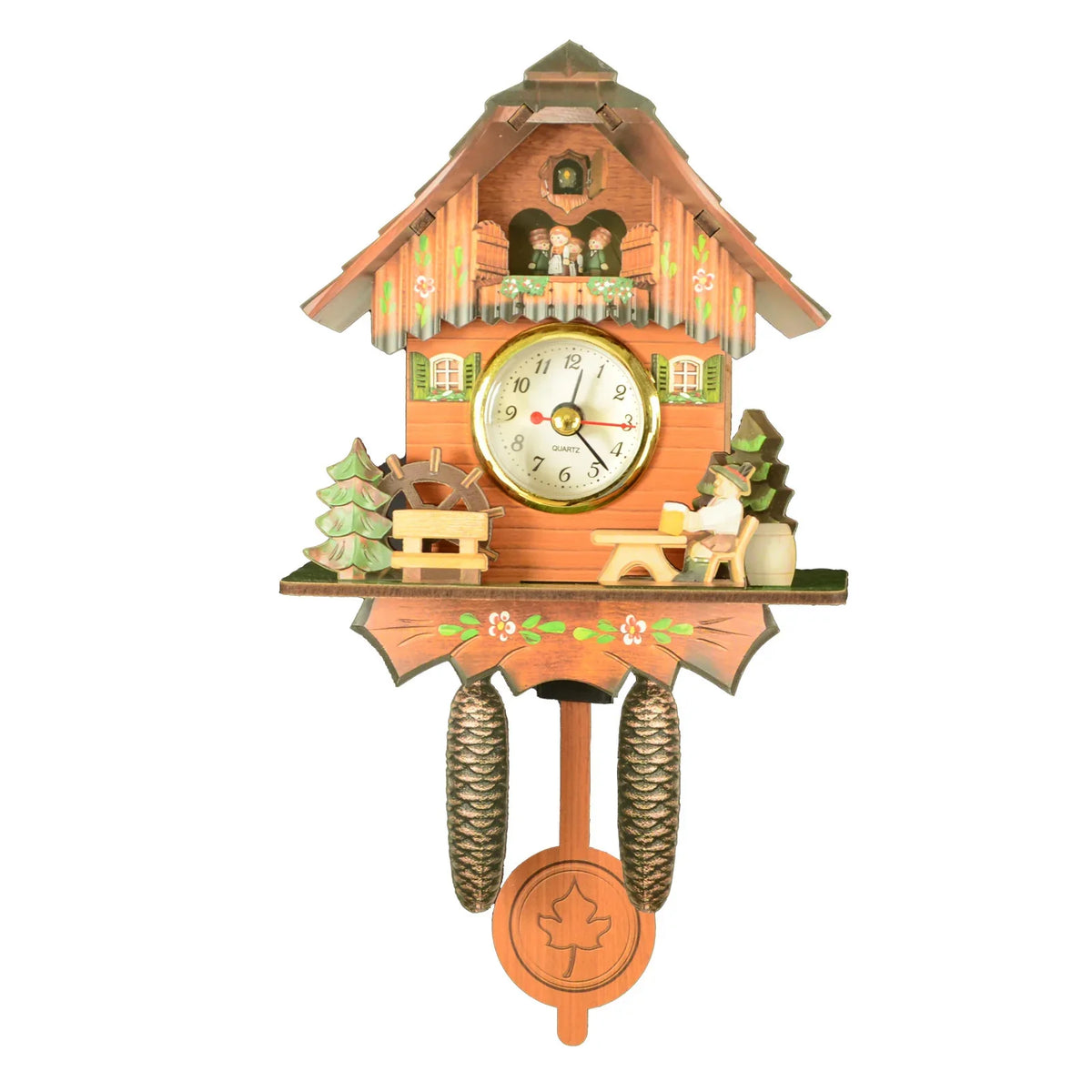 Wooden Birdhouse-Style Quartz Wall Clock – Cuckoo-Inspired Decor, A1–A10