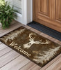 Deer Welcome Doormat – Absorbent Non-Slip Washable Polyester Entryway Mat, Designs 3 & 4