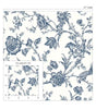 Navy Blue Jasmine Chinoiserie Vinyl Peel and Stick Wallpaper Roll 40.5 sq. ft. 