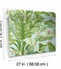 Banana Leaf Blue/Green Premium Peel and Stick Wallpaper Roll (Covers 45 sq. ft.)