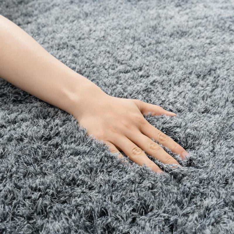 Large Shag Area Rugs for Living Room, Grey Shaggy Fluffy Rugs for Bedroom