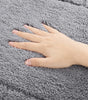 Bathroom Rugs Set of 4 Piece, Bath Mats, Microfiber Non Slip Shaggy Ultra Soft Bathroom Runner with U Shaped Contour Toilet Mat for Bathroom, Shower Inside Floor, Gray