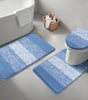 Traditional 4 Piece Microfiber Washable Bathroom Rug Set, Grey