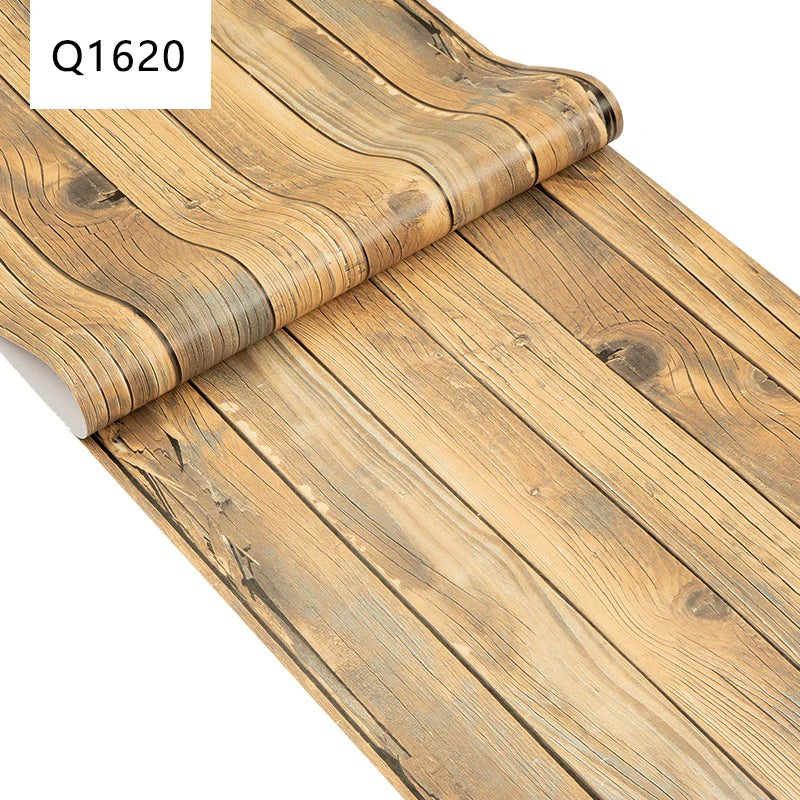 45CM PVC Wood Striped Self-Adhesive Waterproof Wallpaper Sticker