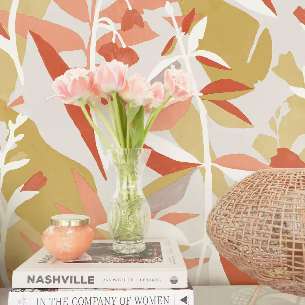 Pink Punch Petite Garden Party Vinyl Peel and Stick Wallpaper Roll (Covers 28 sq. ft.)