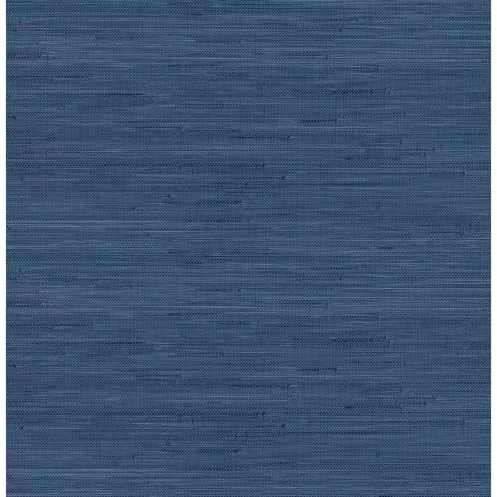 Navy Blue Faux Grasscloth Vinyl Peel and Stick Wallpaper Roll