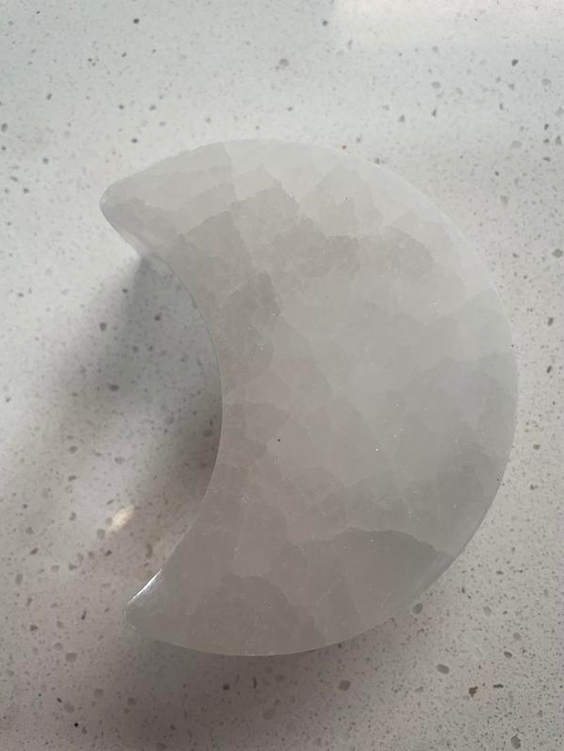 Moon Selenite Crystal Candle Holder with 4 Pure Beeswax Tea Lights – Home Decor & Relaxation Set