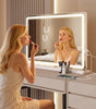 LED Makeup Mirror with 3-Mode Lighting, Touch Control, 10x Magnification, Detachable Base