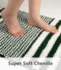 Green Bathroom Rug Set, 3-Piece Ultra Soft Non-Slip Chenille Bath Mats, Plush Absorbent Toilet & Floor Mats
