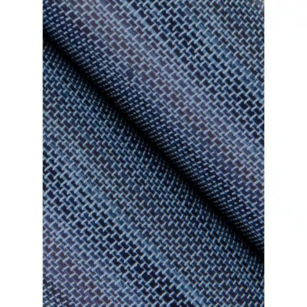 Navy Blue Faux Grasscloth Vinyl Peel and Stick Wallpaper Roll
