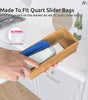 WWDPOOL Premium Bamboo Kitchen Wall & Drawer Customizable Baggie Organizers, For Slider, Freezer, & Storage Bags up to Gallon Size Set Expandable Room Boxes