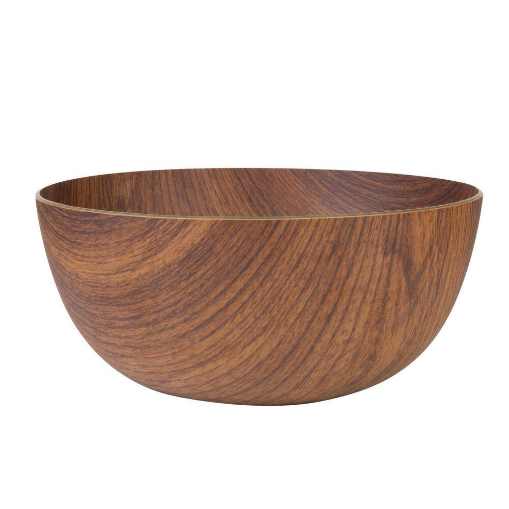 Mahogany Collection 80 Fl. Oz. Brown Plastic Large 9 In. round Serving Bowl