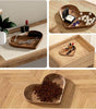 Afternoon Tea Snack Plate Candle Tray Decorative Tray Jewelry Accessories Tray Wooden Heart Shaped Trays Coffee Table Decor Home Party Wedding Décor Warming House Gift (9.4"X9"X0.79")