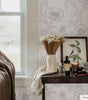 Metallic Black and White Peonies Vinyl Peel and Stick Wallpaper Roll