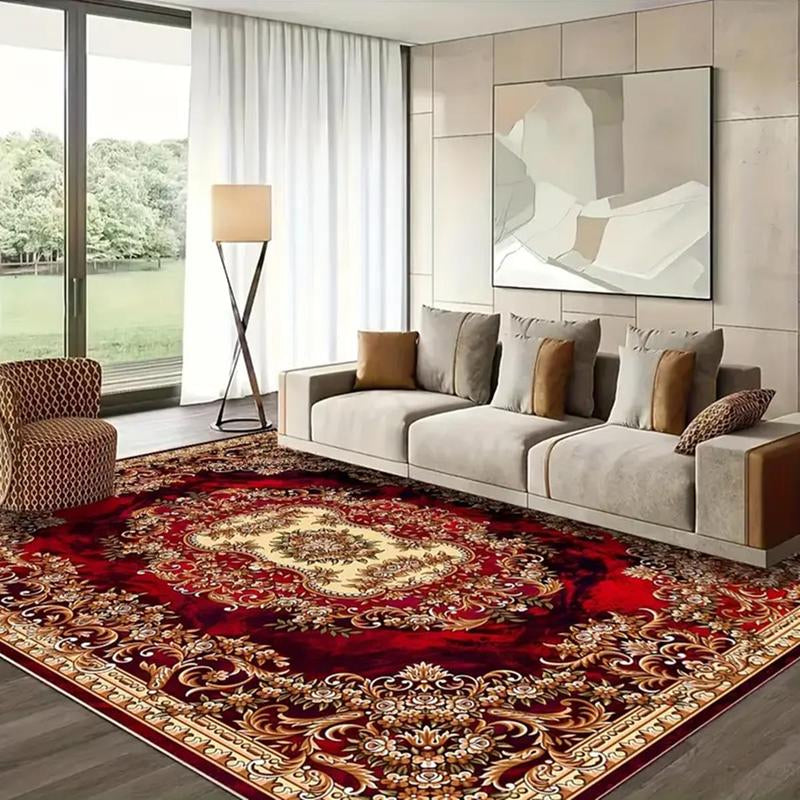 FINOREN Imitation Velvet Carpet  Non Slip Area Rug for Living Room, Entryway, Bedroom, Kitchen and Corridor - Lightweight Mat, Machine Washable Low Pile Rugs