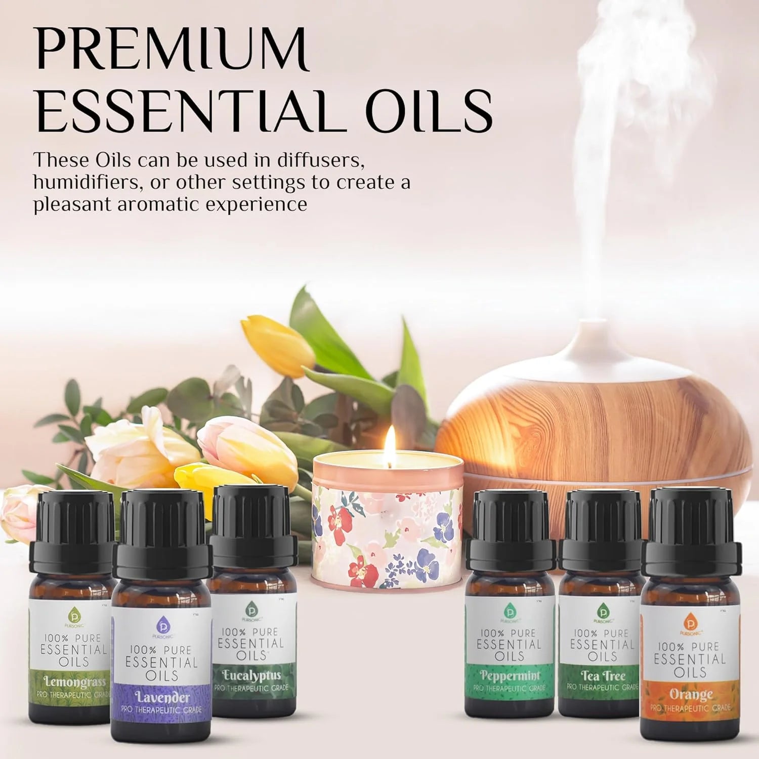 Top 6 Essential Oils Gift Set – 10ml Pure Oils for Diffusers, Humidifiers & Home Aromatherapy