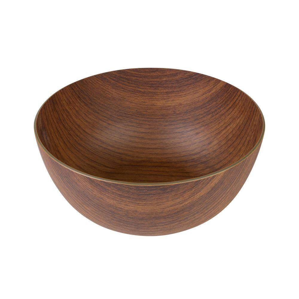 Mahogany Collection 80 Fl. Oz. Brown Plastic Large 9 In. round Serving Bowl