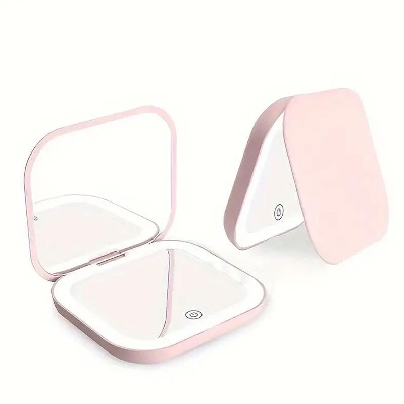 Portable LED Makeup Mirror – Compact Rechargeable Pocket Mirror with Light for Travel & On-the-Go Makeup