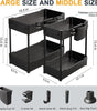 2-Pack Under Sink Organizer with Hooks and Hanging Cups – Multi-Purpose Storage Shelf for Bathroom and Kitchen Cabinets, Black”