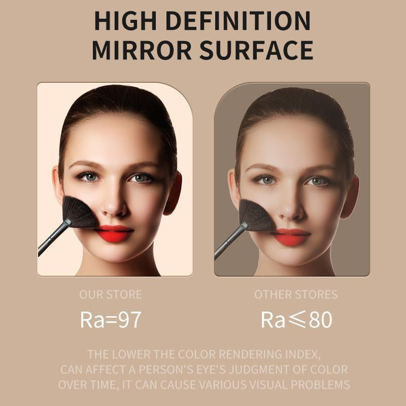 LED Makeup Mirror, Portable Foldable Lighted Mirror for Desk, Dorm, Office, Cosmetic Use